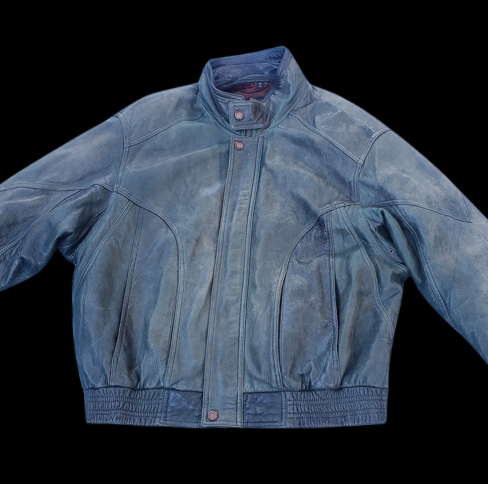 SAXONY Vintage Men's Leather Jacket 44